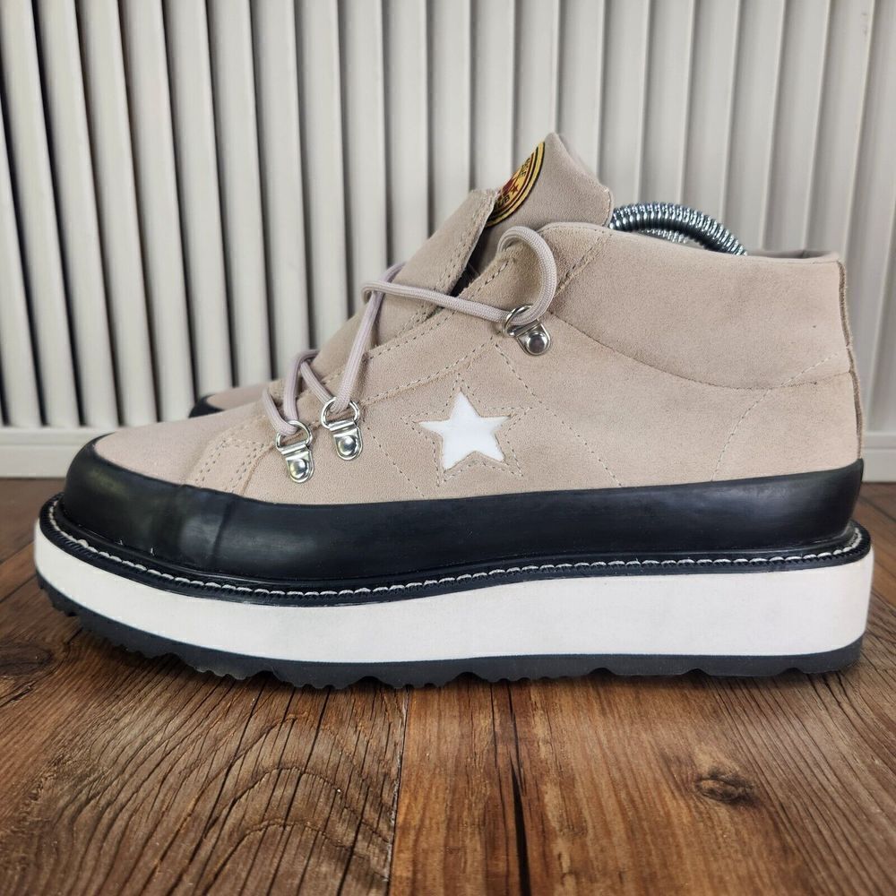 Converse Mountain Club Boots Women's Sz 9 Beige Suede Leather Hiking Ankle Shoes - Picture 3 of 10